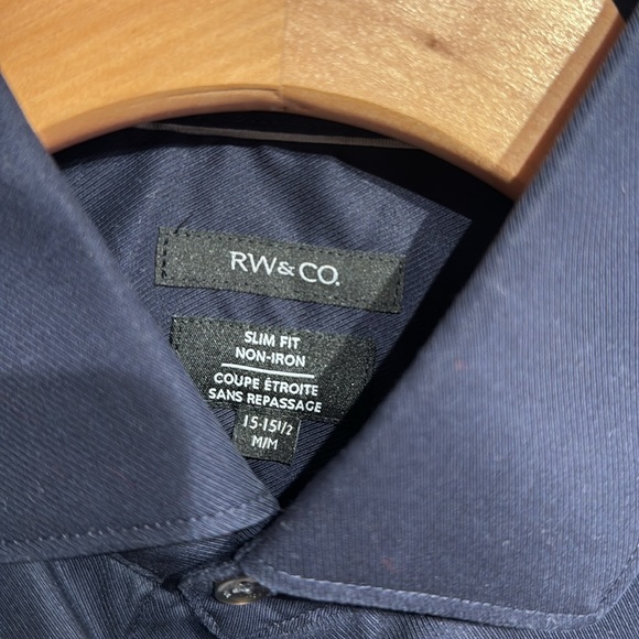 RW & Co. Navy Slim Fit Dress Shirt - Picture 2 of 2